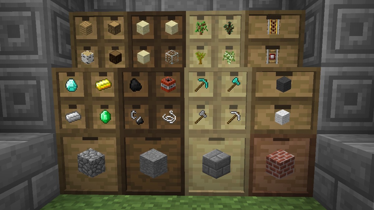 Minecraft rows of Storage Drawers